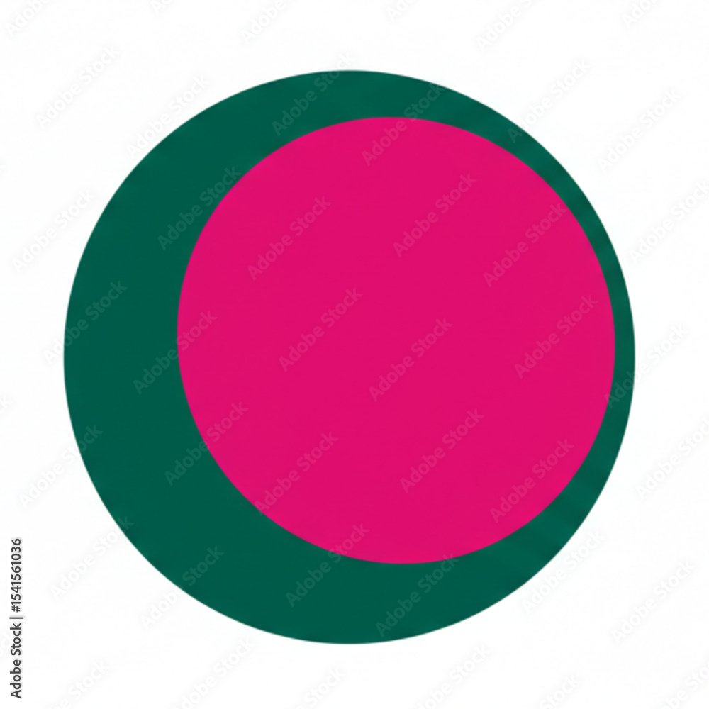 Poster elegant abstract circle design featuring bold pink and teal green color palette ideal for branding l