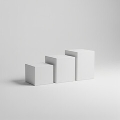Obraz premium empty white winner’s podium without numbers isolated on white background