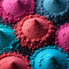Vibrant Powder Pigment Cones: A Colorful Abstract Texture .