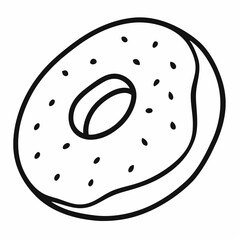 Simple line drawing of a sprinkle donut