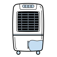 Stylish Evaporative Cooler Design Perfect for Summer Branding Projects and Home Appliance Icons