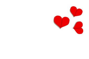 Red heart shaped paper on transparent background. Collage composition with rough texture of paper. Scalloped edges. Love and romance. Lovely halftone color.