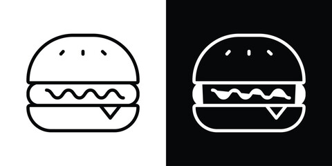 Burger icon design. simple stroke line vector icon set
