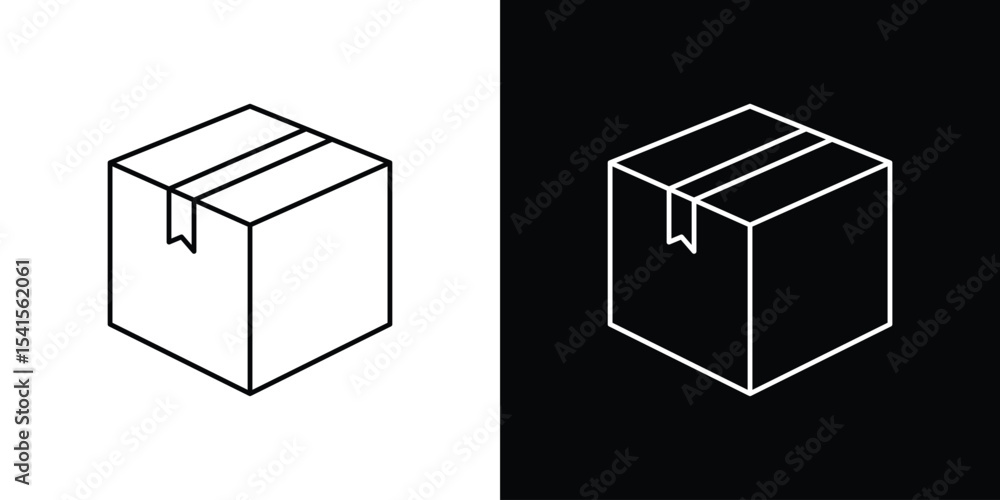 Poster box icon design. simple stroke line vector icon set