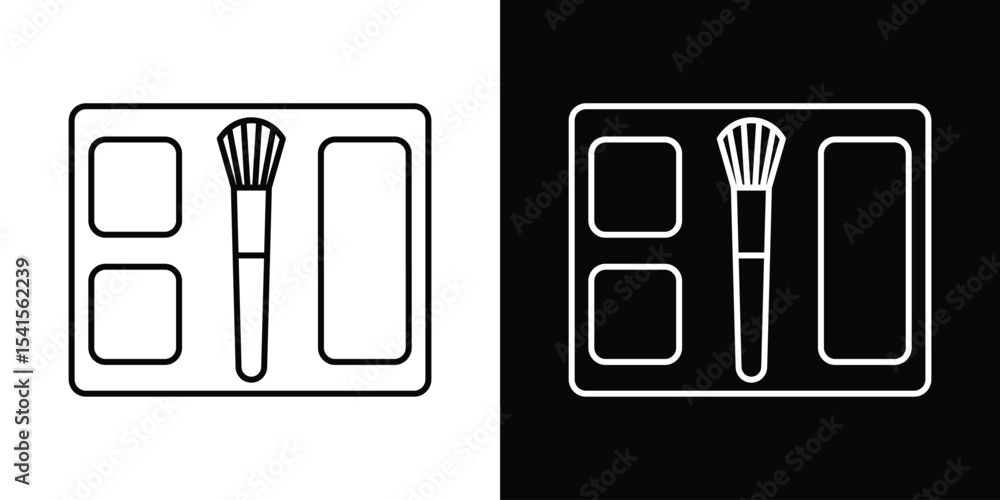 Poster blusher icon design. simple stroke line vector icon set