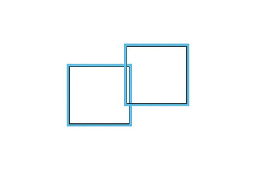 Square, rectangular shape, light blue, collage rectangle made from paper, photo frame on transparent background.