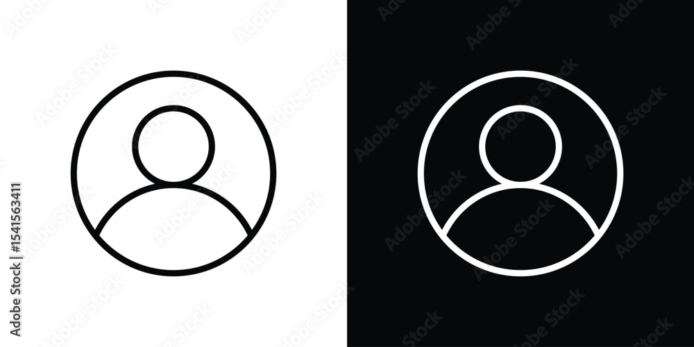 Poster account icon design. simple stroke line vector icon set