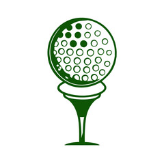 Golf ball on tee icon 