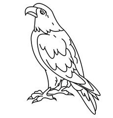 Cute cartoon hand drawn vector blade eagle outline.