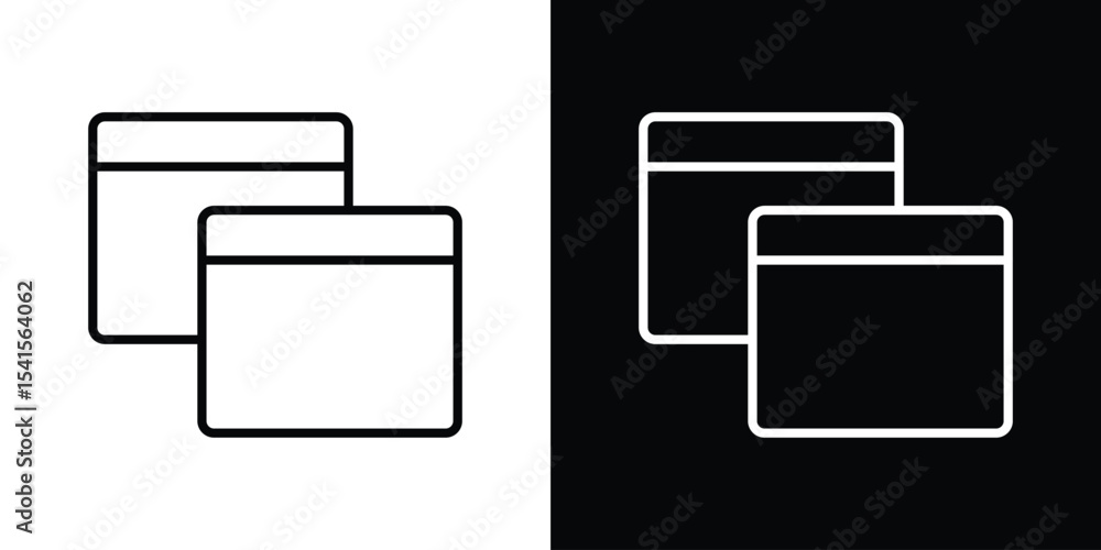 Poster window restore icon design. simple stroke line vector icon set