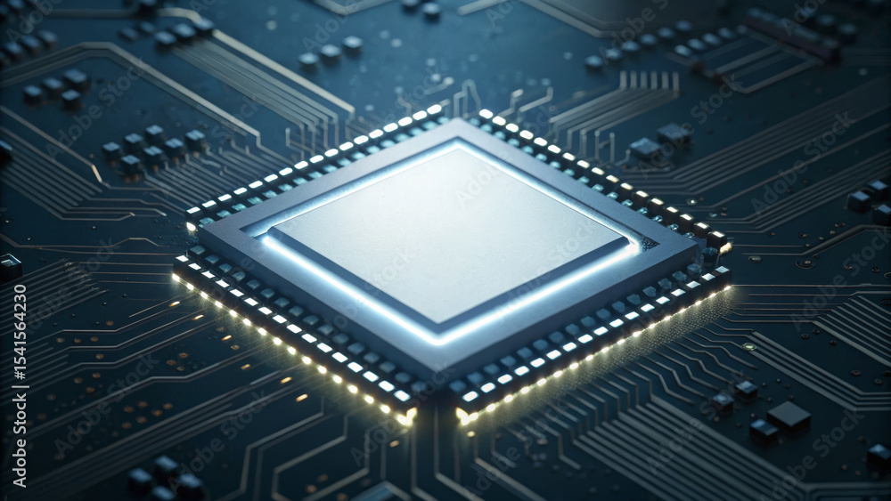 Poster microchip technology circuit processor electronic hardware innovation. ai support for remote teams w