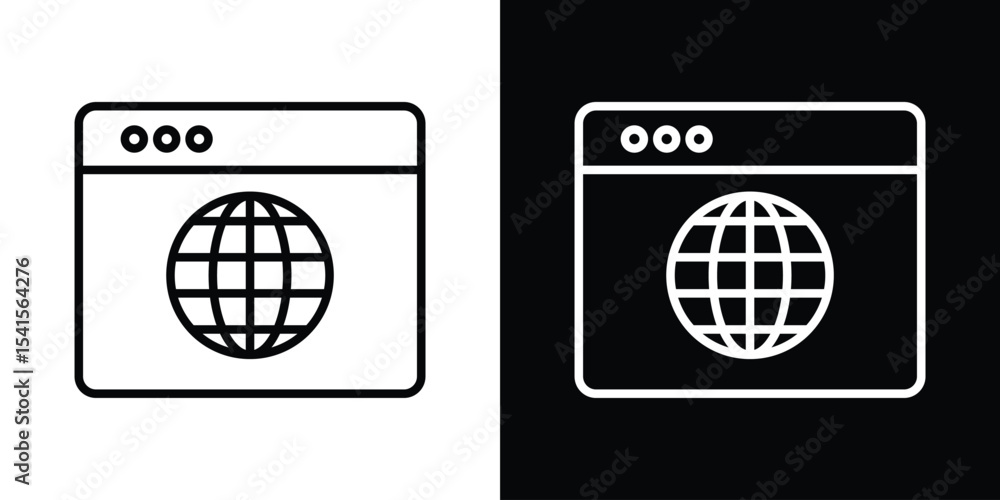 Poster website ui design icon design. simple stroke line vector icon set