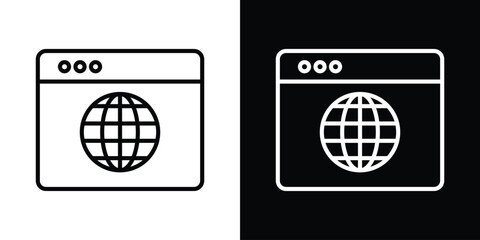 Website UI design icon design. simple stroke line vector icon set