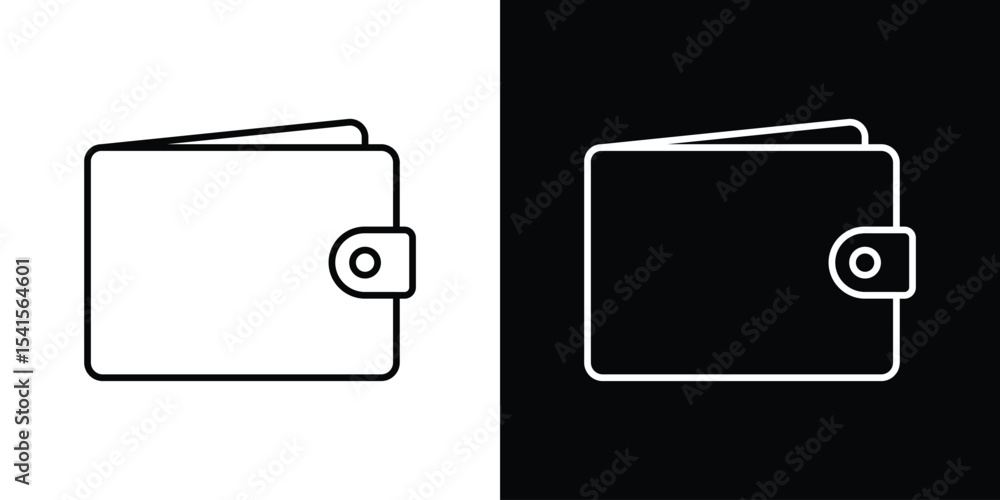 Poster wallet icon design. simple stroke line vector icon set