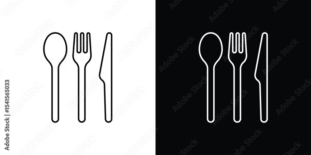 Poster utensils icon design. simple stroke line vector icon set