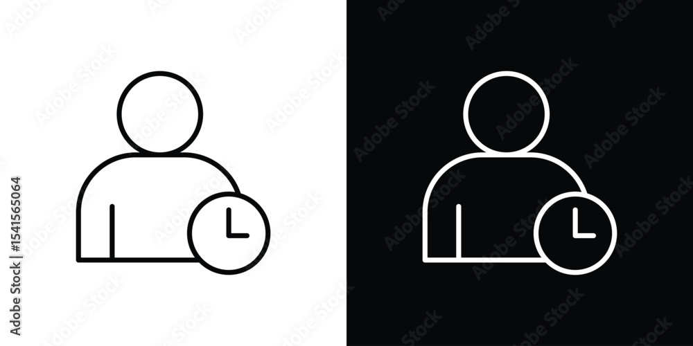 Aufkleber user time icon design. simple stroke line vector icon set