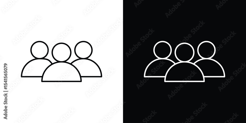 Poster users icon design. simple stroke line vector icon set