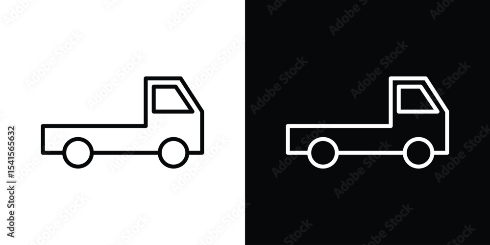 Poster truck container empty icon design. simple stroke line vector icon set