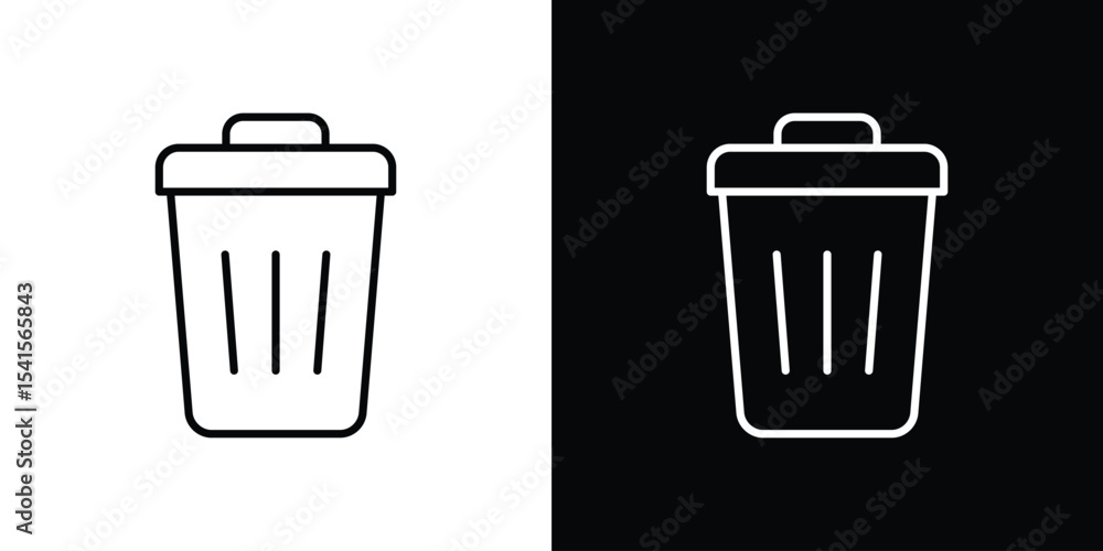 Poster trash icon design. simple stroke line vector icon set