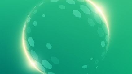 Glass transparent protection sphere shield. Sphere shield with hexagon pattern on blue background. Modern tech futuristic of bubble dome shield sphere with hexagon halftone pattern.