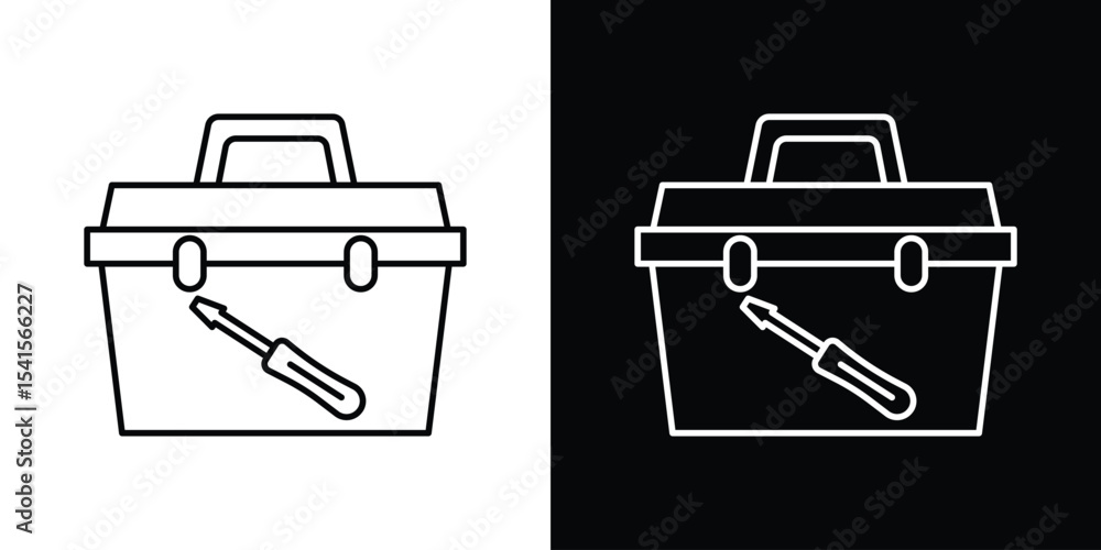 Poster toolbox icon design. simple stroke line vector icon set