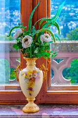 Vintage vase with flowers