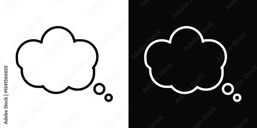 Poster thought bubble icon design. simple stroke line vector icon set