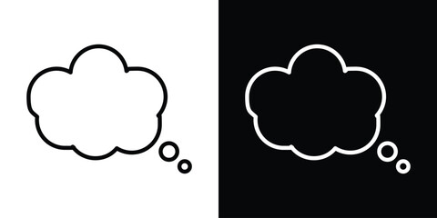 Thought bubble icon design. simple stroke line vector icon set