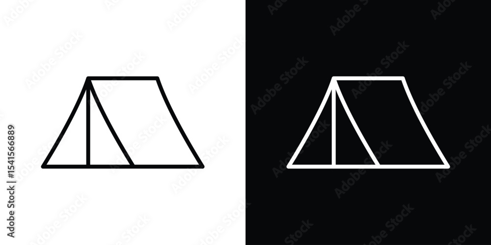 Poster tent icon design. simple stroke line vector icon set