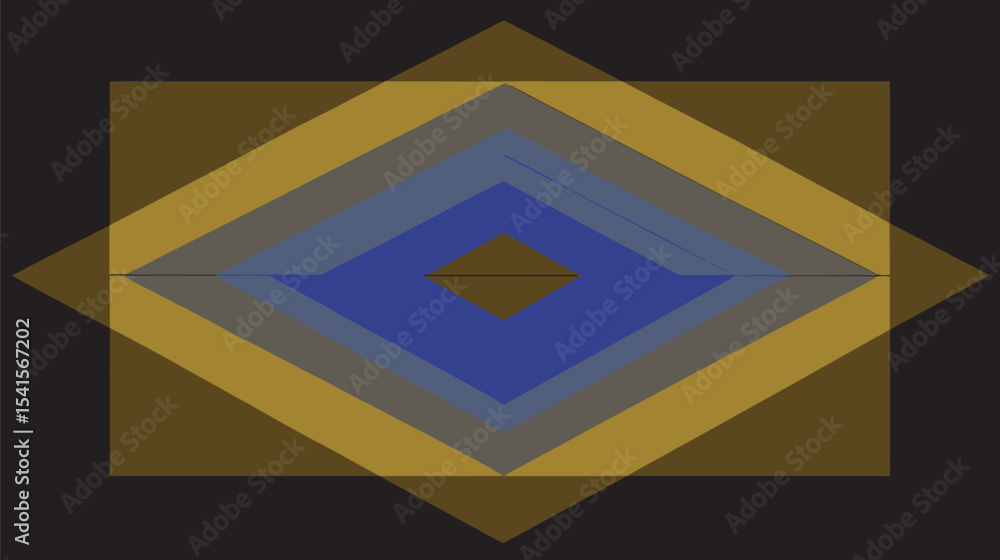 Aufkleber nested diamonds converge centrally within layered abstract design dark