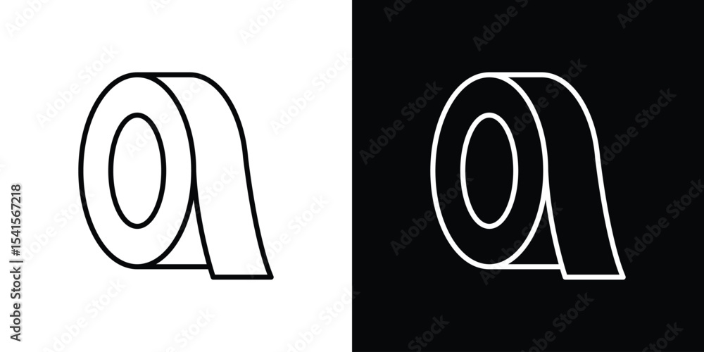 Poster tape icon design. simple stroke line vector icon set