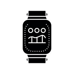 smart watches black flat icon for digital and print projects.
