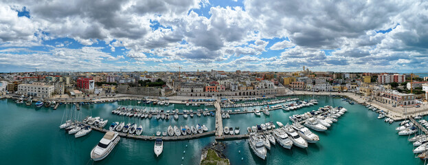 Drone view at Biscelie on Apulia in Italy