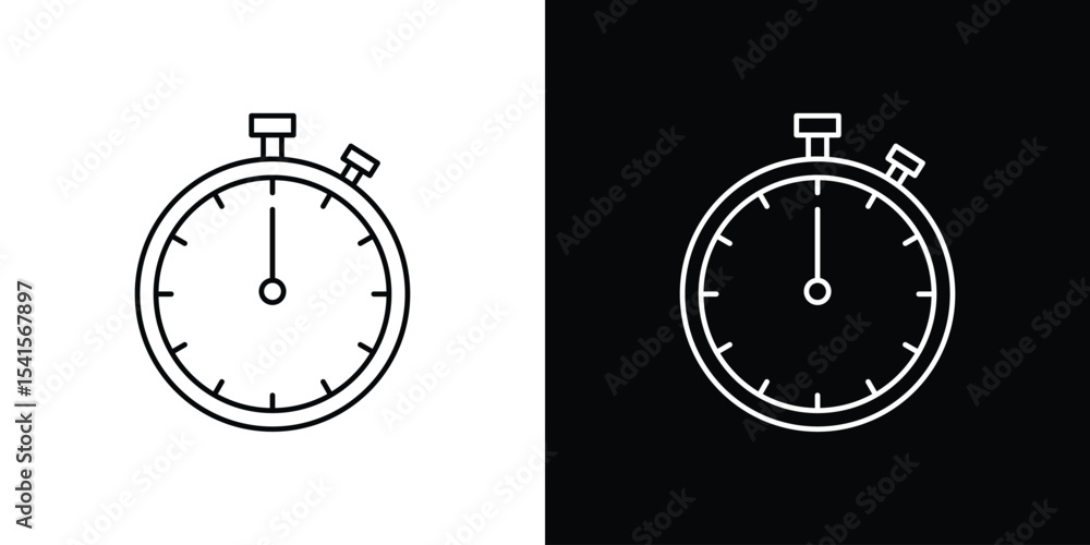 Poster stopwatch icon design. simple stroke line vector icon set
