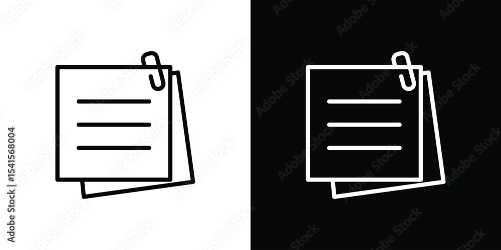 Poster sticky note icon design. simple stroke line vector icon set
