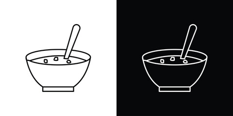 Soup icon design. simple stroke line vector icon set
