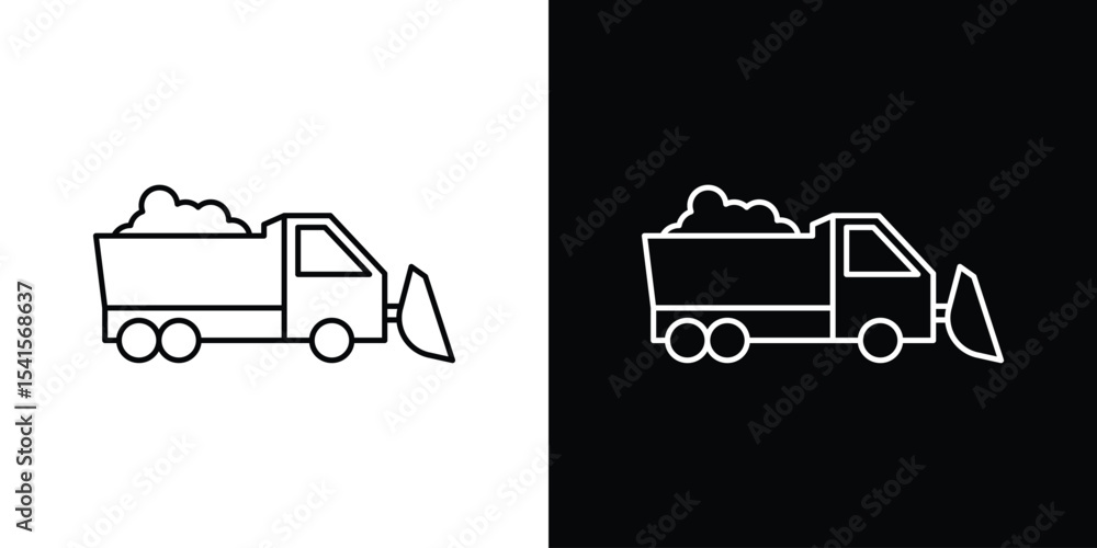 Aufkleber snowplow icon design. simple stroke line vector icon set
