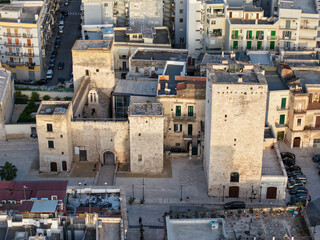Svevo Angioino castle at Biscelie on Apulia in Italy