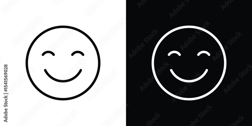 Poster smile icon design. simple stroke line vector icon set