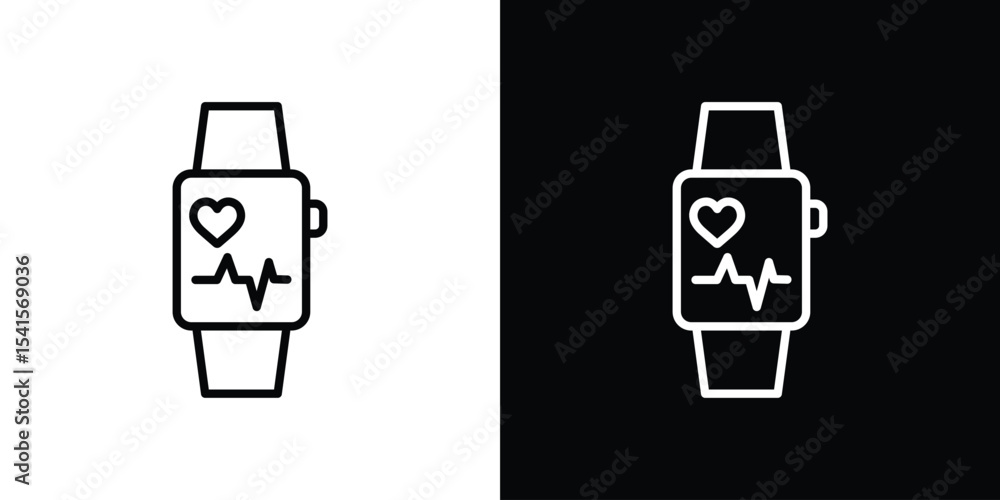 Poster smartwatch icon design. simple stroke line vector icon set