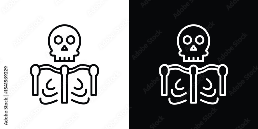 Aufkleber skeleton icon design. simple stroke line vector icon set