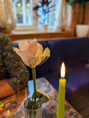 Restaurant, Deko, Tischdeko, Rose, romantisch