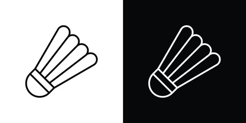 Shuttlecock icon design. simple stroke line vector icon set