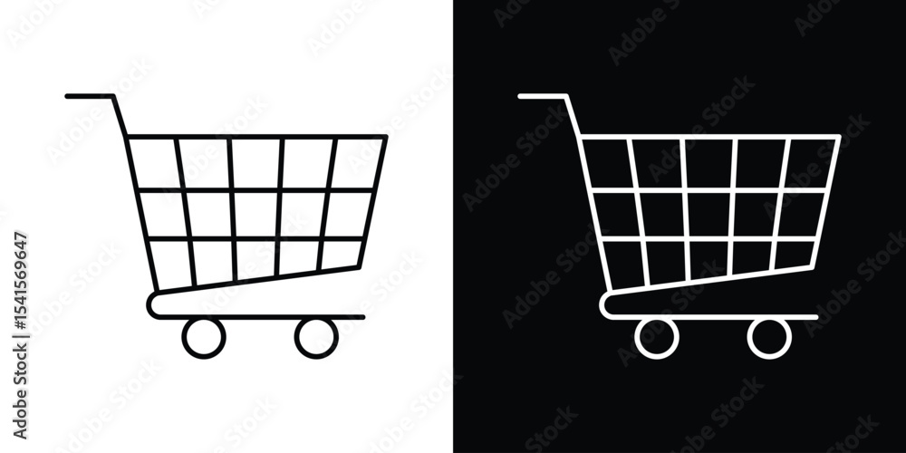Poster shopping icon design. simple stroke line vector icon set