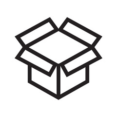 Open Box icon. simple thin line vector icon