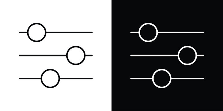 Settings sliders icon design. simple stroke line vector icon set