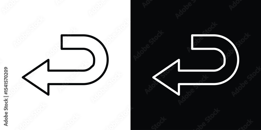 Aufkleber send back icon design. simple stroke line vector icon set