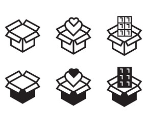 set of gift icons, birthday gift, gift box, present