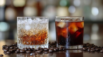Negroni and coffee liqueur drink