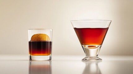 Negroni and coffee liqueur drink